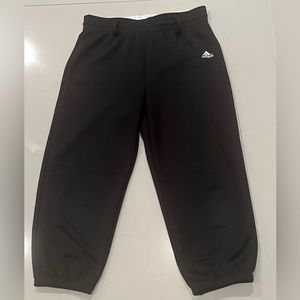 Adidas pull up youth baseball pants in black, size medium